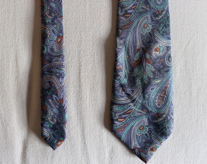 Liberty blue all silk tie with a paisley print