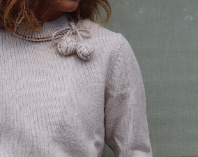 Vintage Pom Pom Tie Jumper