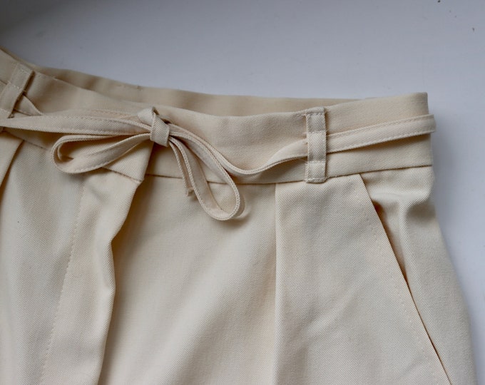 MARY QUANT For Londonpride 1970's Cream Pleated Trousers