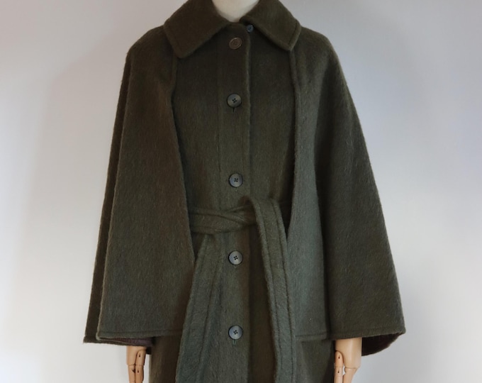 1970's Khaki Cape Coat by MAY OF LONDON