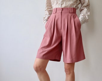 Vintage 90s High Waisted Pleated Bermuda Shorts