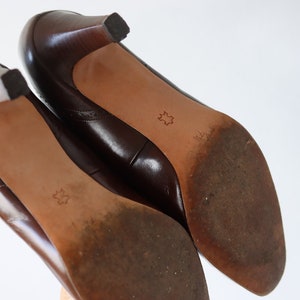 Vintage Brown Leather Bally for Harrods Pumps Shoes Heels image 10