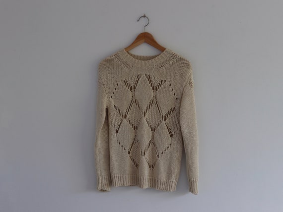 SANDRO  Paris | Beige Open Weave Long Sleeve Summer Knit