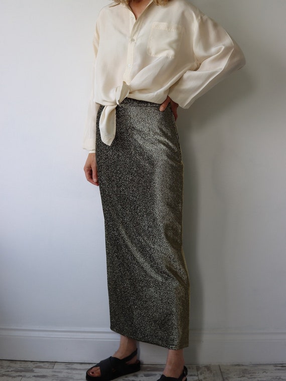 Long Handmade Bronze Gold Maxi Skirt