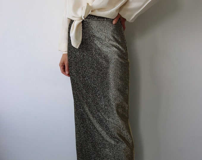 Long Handmade Bronze Gold Maxi Skirt