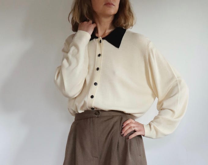 Pure Wool Two Tone Cardigan