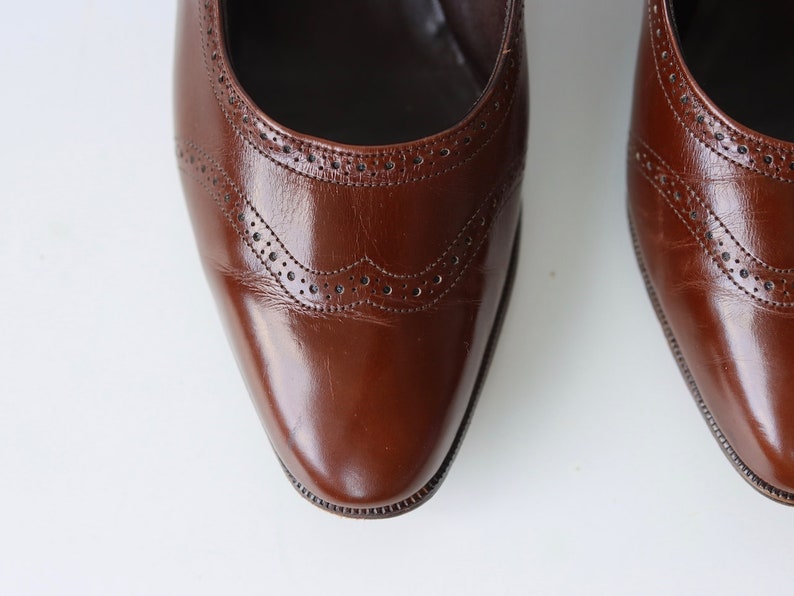 Vintage Brown Leather Bally for Harrods Pumps Shoes Heels image 2