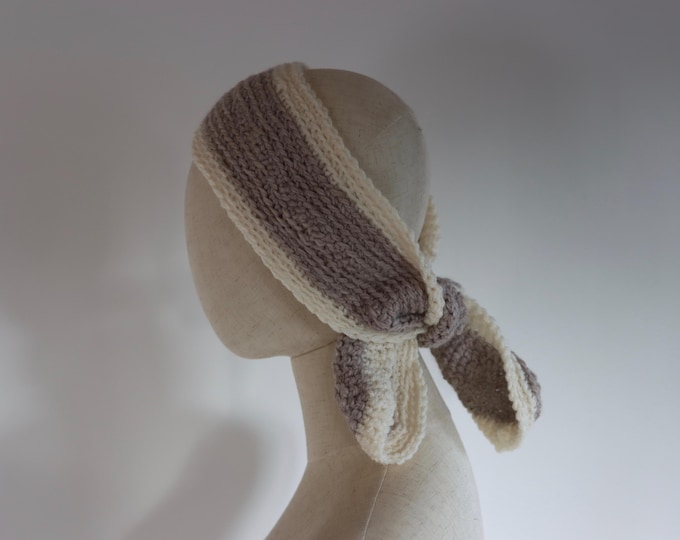 Hand Knitted Crochet Scarf / Headband / Neckerchief