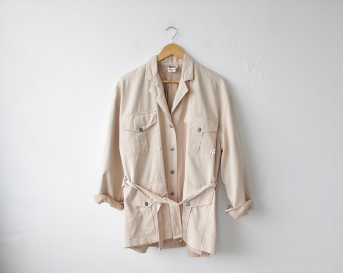 Vintage Oversized Safari Utility Jacket