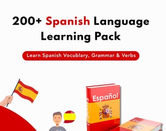 Paquete de aprendizaje de español con más de 200 recursos / Aprende español para principiantes / Libros electrónicos en PDF y lecciones de audio / Gramática, vocabulario, verbos / PLR MRR