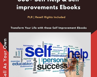 Más de 300 libros electrónicos de autoayuda y superación personal / Crecimiento personal, motivación, éxito, mentalidad y bienestar / Descarga digital / PLR, derechos de reventa