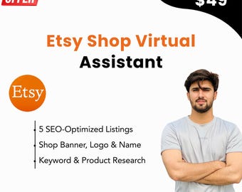Asistente virtual de Etsy / Servicios de optimización SEO, listado de productos y configuración de tiendas / Impulsar las ventas