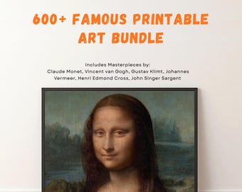 Paquete de más de 600 obras de arte imprimibles famosas / Láminas de arte mural vintage / Monet, Van Gogh, Klimt y más / Pósters, pinturas / Derechos de reventa PLR MRR