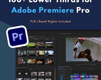 Más de 100 tercios inferiores para Premiere Pro / Títulos animados, plantillas de barra de nombre, gráficos en movimiento, paquete de edición de video, derechos de reventa incluidos