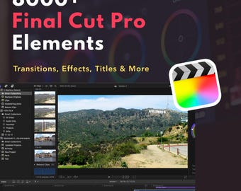 8000+ Final Cut Pro Elements Bundle | Templates, Transitions, Titles, Effects, Lower Thirds, Overlays, Video Editing Pack | Resell Rights