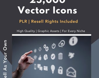 Paquete de más de 25 000 iconos vectoriales: negocios, web y redes sociales (archivos SVG y PNG - Uso comercial, derechos de reventa)