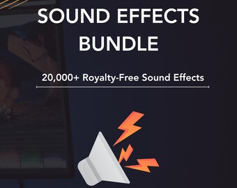 Paquete de más de 20 000 efectos de sonido libres de regalías / Vídeo, YouTube, podcast, juegos, edición de vídeo / PLR y MRR incluidos / Paquete de audio para reventa
