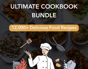 Paquete de recetas de comida definitivas / Libro de cocina digital con PLR MRR / Incluye comidas saludables, repostería y más recetas / Descarga instantánea