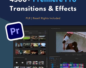 4500+ Premiere Pro Transitions & Effects Bundle | Video Editing Assets | Templates, Titles, Overlays | PLR, Resell Rights