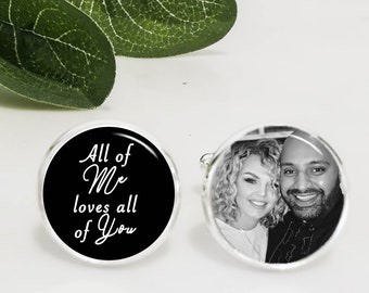 Husband to be Cufflinks, Memorial Cufflinks, Photo Cufflinks, Grooms Cufflinks, Personalised cufflinks, Wedding day Present, 925