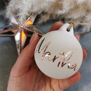 White Ceramic Baubles, Winter Wedding Decorations, Rustic Baubles, Christmas Baubles, Custom White Bauble, Personalised Christmas Decoration