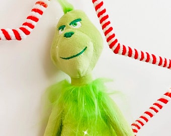 Grinch Personalised Teddies, Grinch Personalised Plush, Grinch Xmas Gift, Grinch xmas Decor, Grinch Persomalized Plush, Grinch Decor