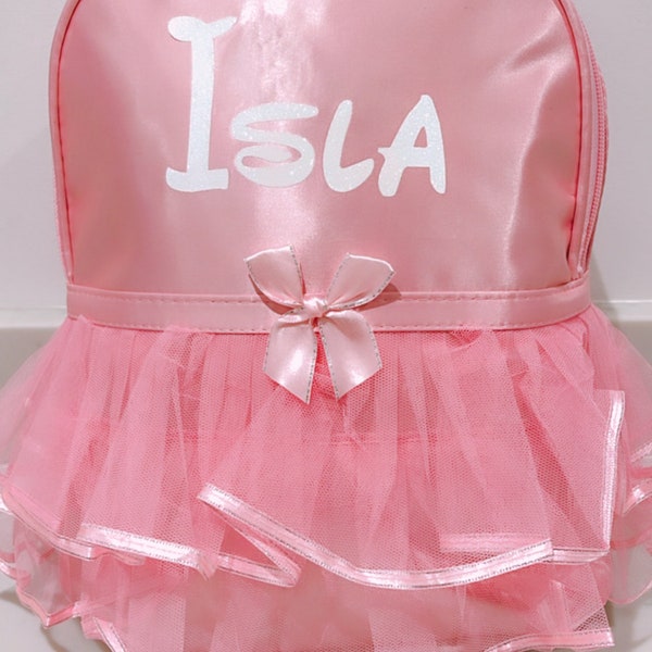 Tutu rucksack, Ballet Rucksack, Personalised Bag, Girls dance bag, Pink frill Bag, Custom Rucksack, Personalised Schoolbag, Tutu Bag