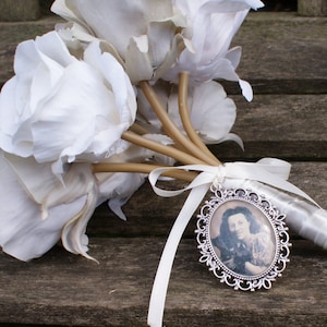 Large Photo Charm, Bouquet Charm, Wedding Bouquet Photo Charm, Memorial Photo Charm, Photo Frame Charm, Bouquet Photo Jewelry