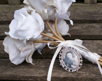 Large Photo Charm, Bouquet Charm, Wedding Bouquet Photo Charm, Memorial Photo Charm, Photo Frame Charm, Bouquet Photo Jewelry