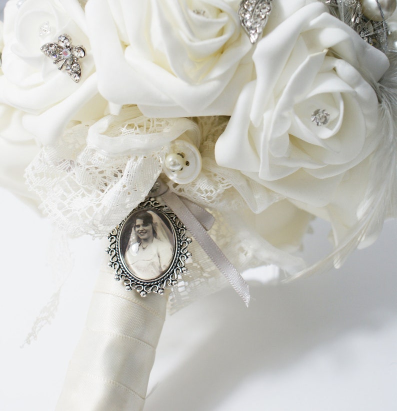 Custom Photo Bridal Bouquet Charm Memorial Photo Wedding Etsy