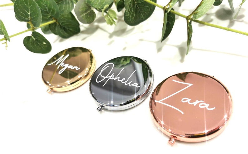 Personalised Compact Mirror Bridesmaid gift,Hen Night Bridesmaid Mirror Gift,Personalised Bridesmaid Gifts,Maid of Honour Gift image 5