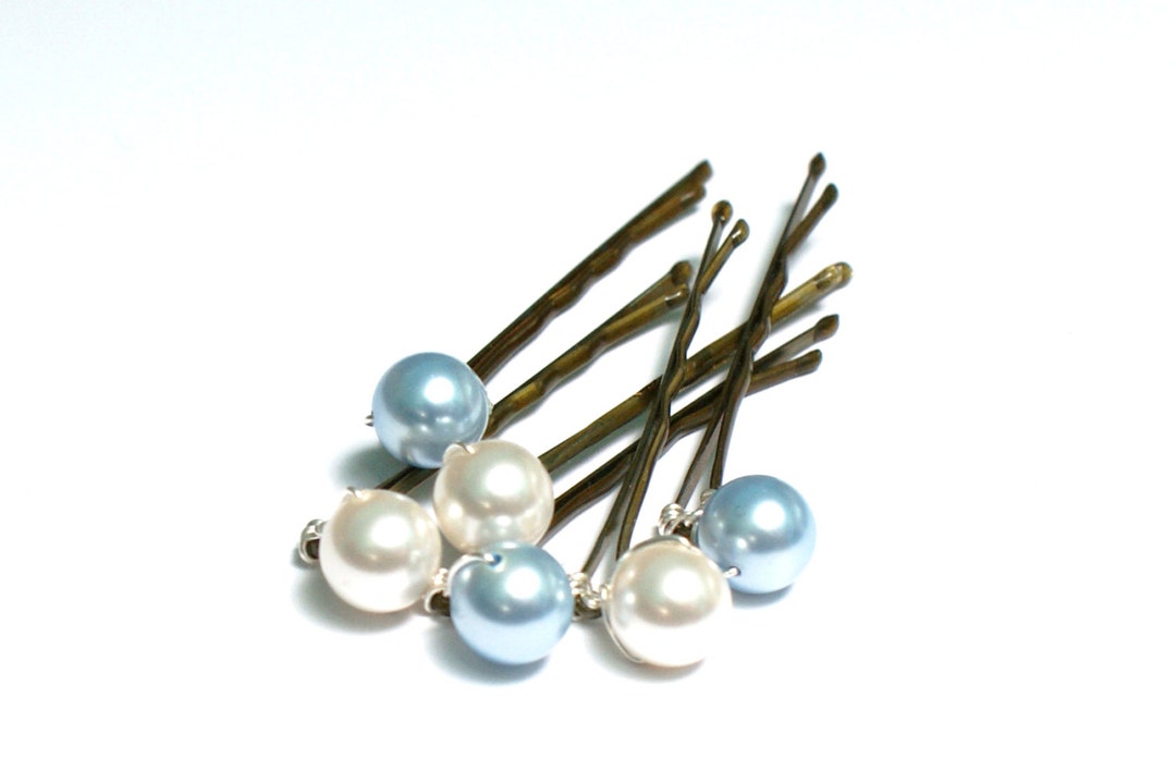 Something Blue Hair Pins Bridesmaid Wedding Hairpins Blue Etsy UK