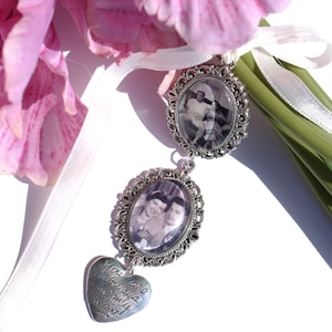 Bouquet Photo Charm Heart, boda Bouquet Photo Charm, Memorial Photo Charm, Photo Frame Charm, Double Photo Charm, Bouquet Photo Jewelry