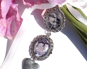 Bouquet Photo Charm Heart, Wedding Bouquet Photo Charm, Memorial Photo Charm, Photo Frame Charm, Double Photo Charm, Bouquet Photo Jewelry