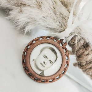 Encanto de la foto rústica, joyería de la foto del ramo, encanto de la foto del ramo de la boda, encanto de la foto rústica, encanto de la foto conmemorativa, encanto de la foto de Boho
