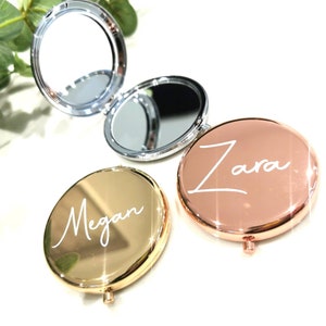 Personalised Compact Mirror Bridesmaid gift,Hen Night Bridesmaid Mirror Gift,Personalised Bridesmaid Gifts,Maid of Honour Gift image 4