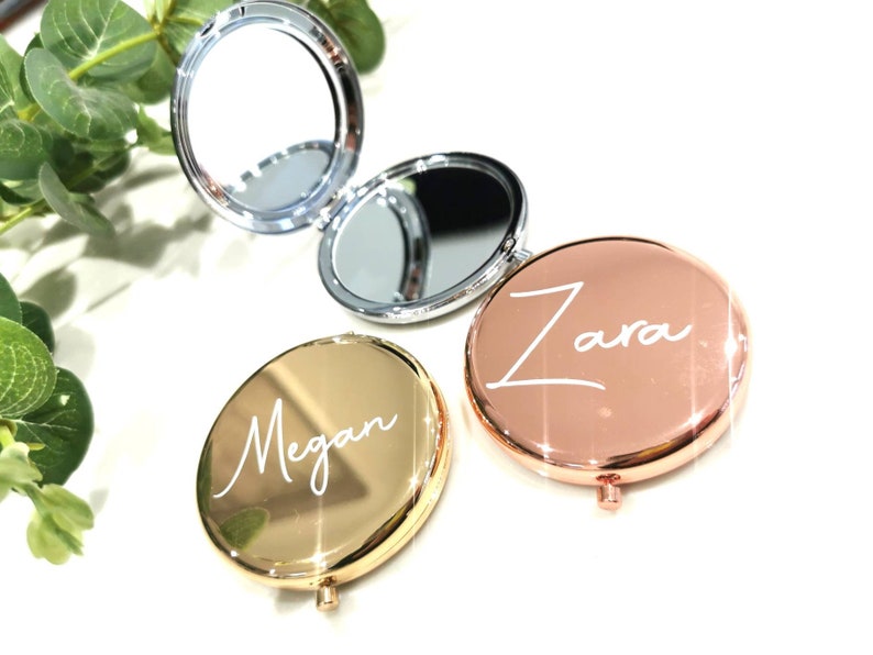 Personalised Compact Mirror Bridesmaid gift,Hen Night Bridesmaid Mirror Gift,Personalised Bridesmaid Gifts,Maid of Honour Gift image 4