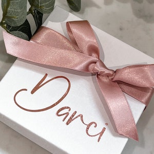 Personalised jewellery gift box, bracelet box, bridesmaid, mother&#39;s day, square gift box, necklace gift for her, bangle gift box,bridal gift