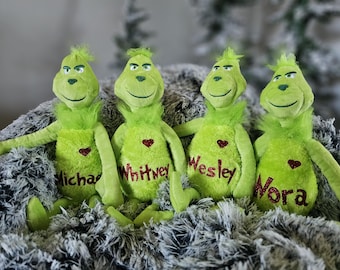Green Christmas Plush, Green, Holiday Plush, Grinch Plush, Christmas