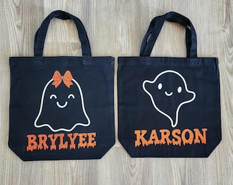 Custom Canvas Halloween Trick-or-Treat Bags | Treat Bags | Personalized Trick or Treat Bags