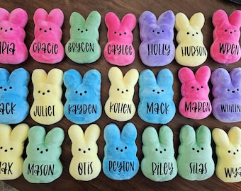 Easter Peep Plush, Personalized Easter Peep Plush, Bunny Plushies with Name, Easter Basket Stuffers, Bunnies