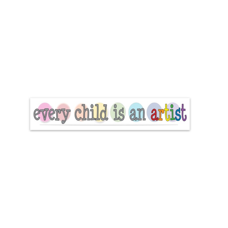 every child is an artist rectangle sticker perfect for your laptop, planner, water bottle or notebook image 1