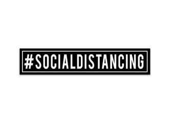 sticker #socialdistancing black and white - perfect for your laptop, water bottle or notebook