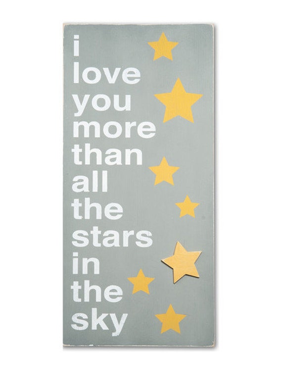 I Love You More Than All The Stars In The Sky Typography Word Etsy