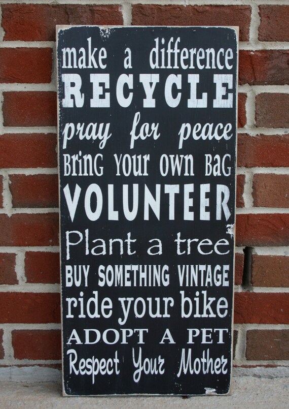 Items similar to Family Rules Sign - Make A Difference Typography Word
