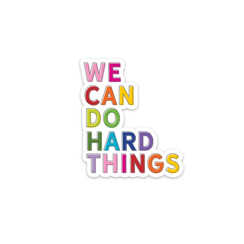 we can do hard things rainbow sticker perfect for your laptop, water bottle or notebook image 1
