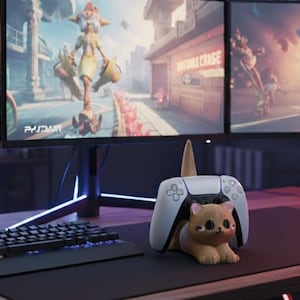 Supporto per controller da gioco a forma di gatto per telefono cellulare, PS5, Xbox Switch | Decorazione da scrivania e regalo per giocatori