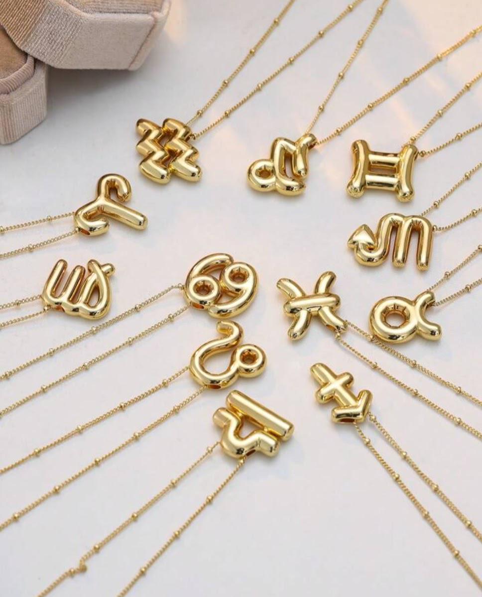 ネックレス・ペンダント Bubble Pendant (Gold) Gold Zodiac Bubble Pendant W/necklace|zodiacjewelry
