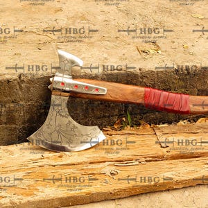 Handmade Viking Axe – Premium Gift Edition, Viking Battle Axe Replica for God of War Fans, Perfect Groomsmen, Birthday & Christmas