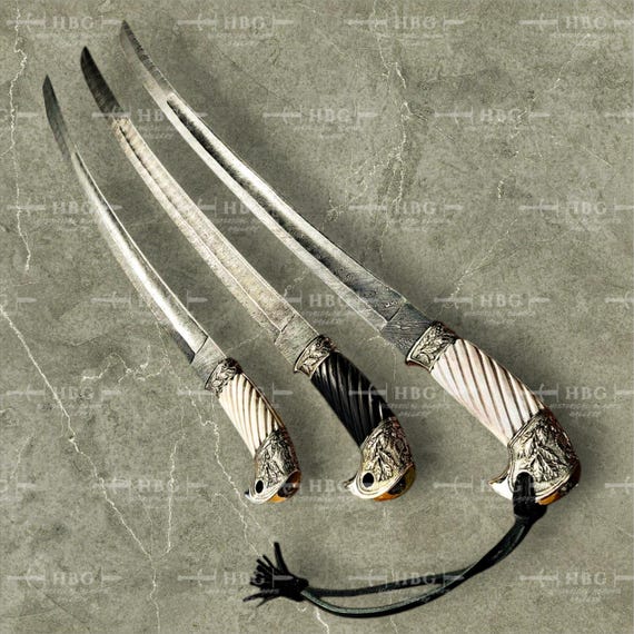 Handmade Damascus Steel Shashka Sword, Paul Chen 1881 Replica